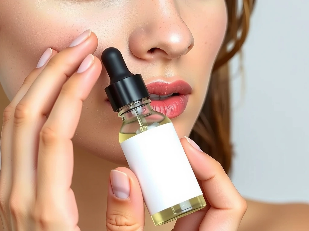 Woman applying natural serum
